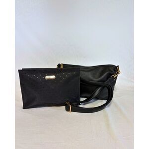 Unbranded Crossbody Bag & Star Pouch 2 Piece Faux Leather Set - Black